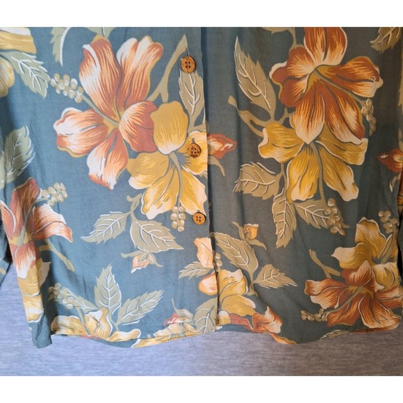 Tommy Bahama Shirt Womens Medium Tropical Floral Button Up Long Sleeve Blouse - Picture 6 of 10